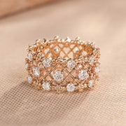 1.62 CT ROUND SHAPED MOISSANITE ART DECO WEDDING BAND Mapple Gems